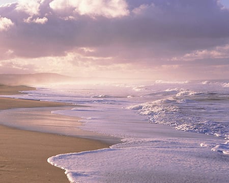 Easy Waves - beaches, sky, light, photography, tides, waves, oceans, nature, clouds, sand