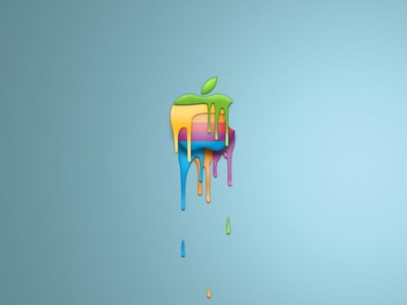 Happy Colors For Apple Technology - rainbow, colors, dripping, apple, melt