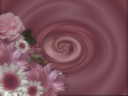 Soft Dynasty - swirl, soft, flowers, dynasty, gold