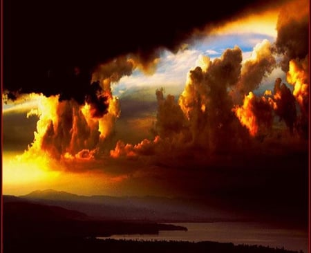 Burning Clouds - beautiful, burning, picture, clouds