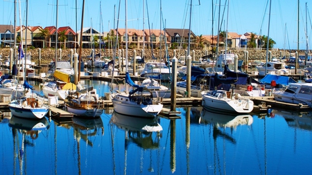 docked - vehicles, nature, sky, boats, blue, photography, water