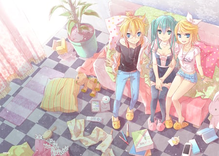 Vocaloid - kagamine len, hatsune miku, vocaloid, kagamine rin