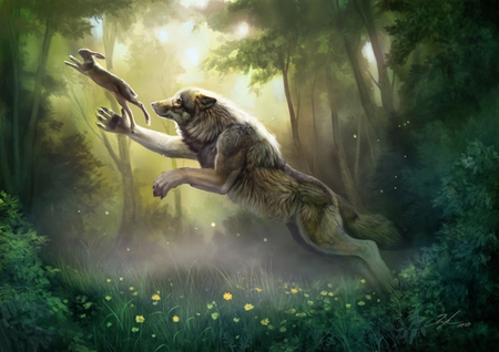 the catch of life - wolf, wallpapers, werewolves, life, wolves