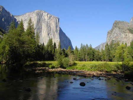 Mountain - sky, mountain, pond, trees