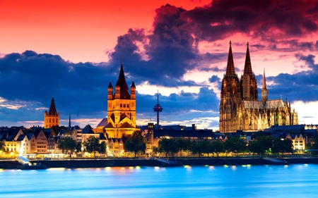 koumllner_dom - sky, landscape, dom, tower, clouds, red, city, architecture, streets