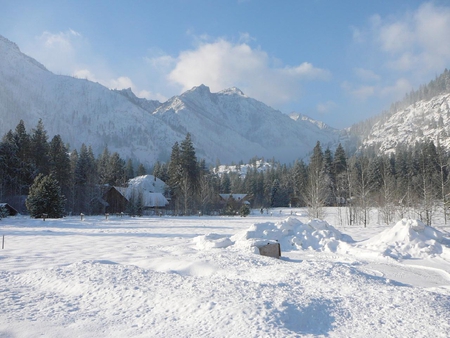 Snow - sky, mountain, snow, clouds