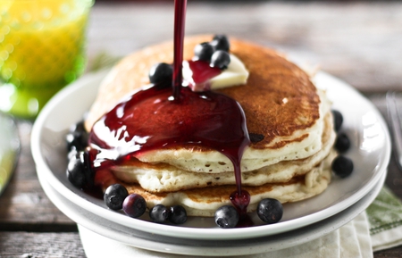 Sweet dreams - tasty, syrop, pancakes, dessert, food, sweet, blackberry