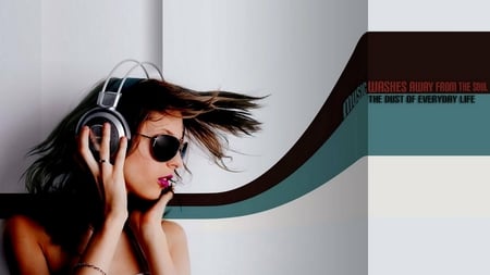 Music washes me away - sound, girl, music, earphones