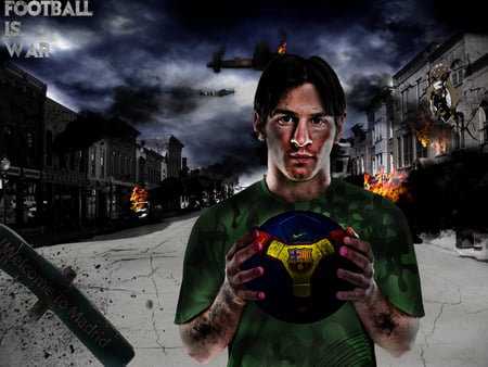 Lionel Messi - football, war, cool, barcelona