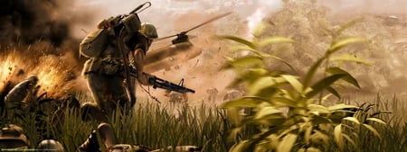 Shellshock: Nam '67 - soldier, shellshock, digital art, shellshock nam 67, dual screen, fire, action, adventure, video game