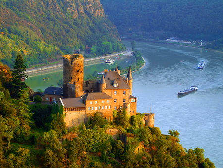 Castle above river