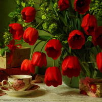 Bouquet of red poppies