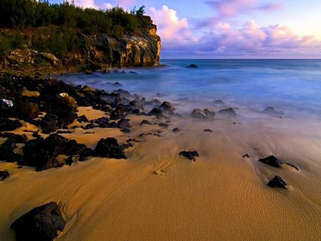 Paradise at the Beach - kauai, sunset, ocean, beach