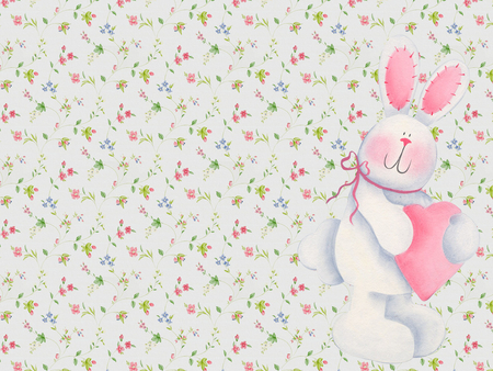 Cute bunny - nature, abstract, forest, rodent, pink, animal, bunny