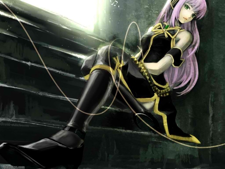 megurine luka - megurine luka, anime, chains, beautiful