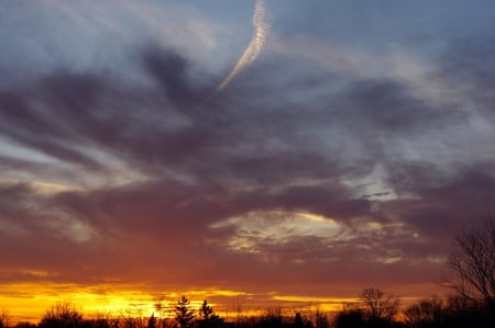 My nightly view - sky, balcony, red, tn, sunset