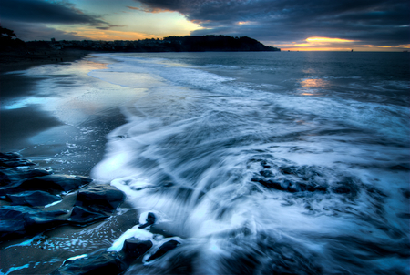 waves - nature, marine, sky, beach, water