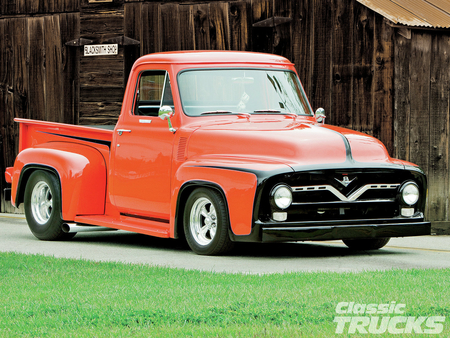 Third Timeâ€™s A Charm - orange, classic, ford, truck