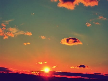 winter_sunset - nature, sky, sunset, clouds