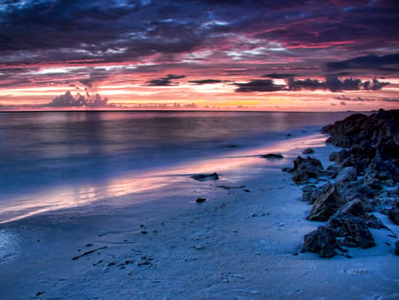 Last Light - sky, beach, ocean, sunset