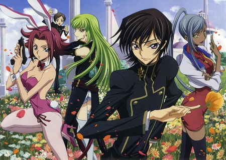 Code Geass - anime, boys, girls, outside