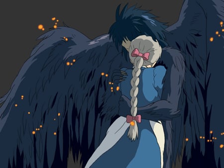 howl and sophie - sophie, anime, howl, raven mocker