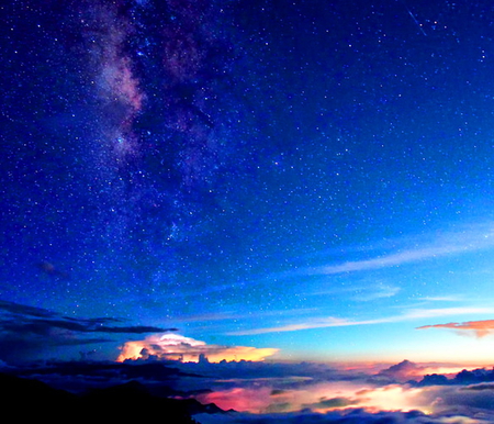 Milky way blues - sky, stars, light, blue, clouds, colors