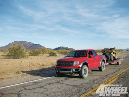 Raptor - truck, off road, ford, red