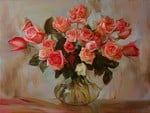 Pink roses in a vase