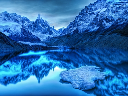 the world in blue - nature, sky, clouds, blue, photography, water, mountains