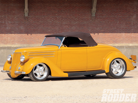 Driving a Winner - ford, yellowish, 36, rod