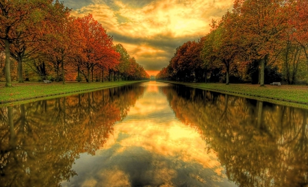 Park - nature, park, autumn, river