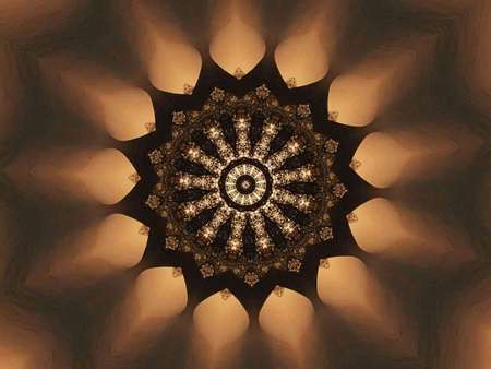 Dome - circle, beige, lights, points