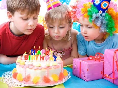 Happy Birthday  - love, boxes, happy birthday, candles, magic, congratulations, happy moments, special day, cake, children, childhood, beautiful, colors, happy day, gifts