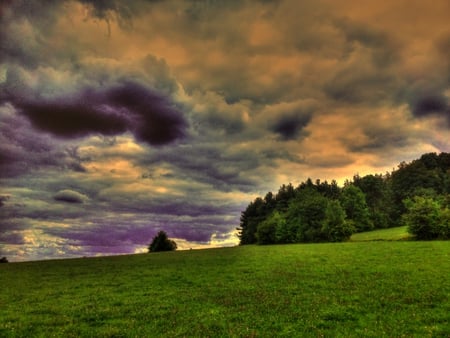 before thunder storm - nature, green, cloud, hdr, sky