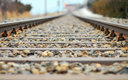 Along The Rails - abstract, rails, nature, photography, pebbles, along