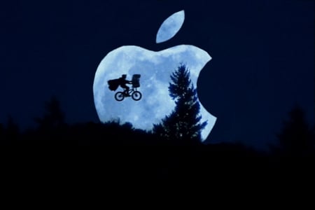 apple - moon, fantasy, night, apple