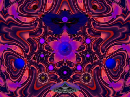 A Blue Reaction - eye candy, collage, 3d, fractal, abstract