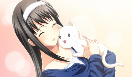 My sweet kitty - cg, game, anime, girl, blush, sweet, kitty