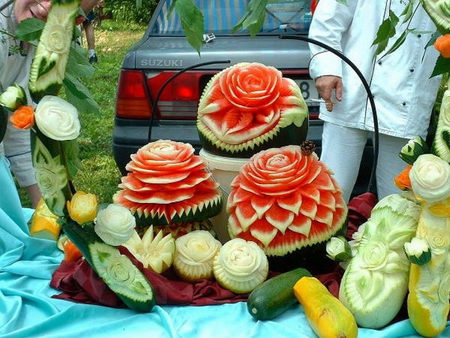 VEGETABLE ART - carving, vegetables, craft, art