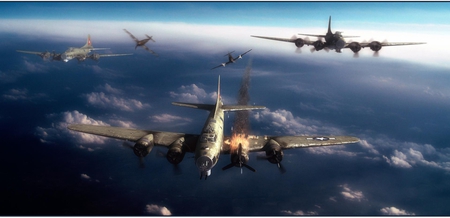 B-17's Over Germany - b-17, germany, raids, wwii