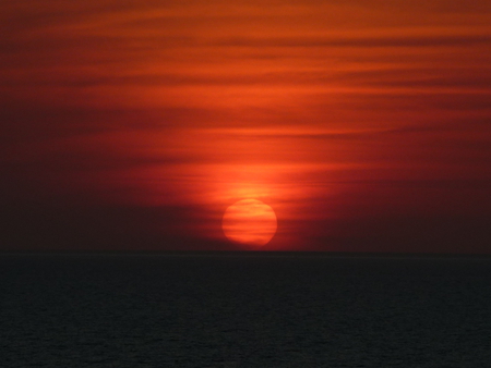 Sunset in Mexico - nature, firey, ocean, beautiful, orange, sunset