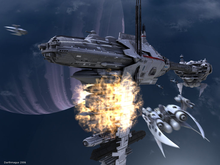 star wars - spaceship, explosion, fighters, planet