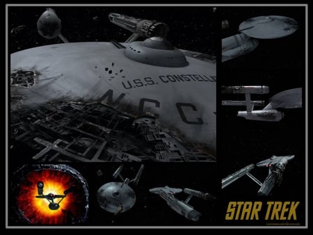 Battered Starship Constellation - classic trek, trek ships, tos, uss constellation