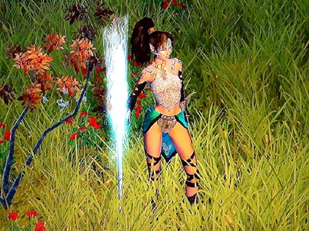 Elf Sorceress - elf, grass, magician, lady