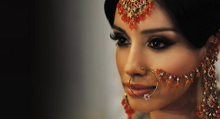 Jewels - indian, brown eyes, jewelery, woman