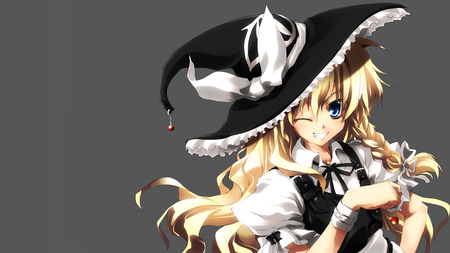 Cute Witch - witch, female, magic, anime, blond, smile, cute, witch hat