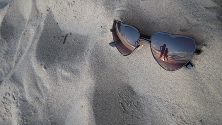 Cool Reflection - sun glasses, beach, cool, reflection, sand