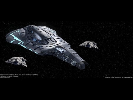 uss cavelon's escort - shuttles, grey, blue lights, stars