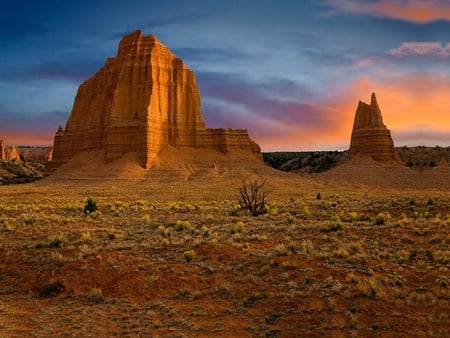 Cathedral Valley - sky, valley, cathedral, canyon